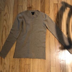 J Crew Camel Cashmere Long-Sleeve T-Shirt